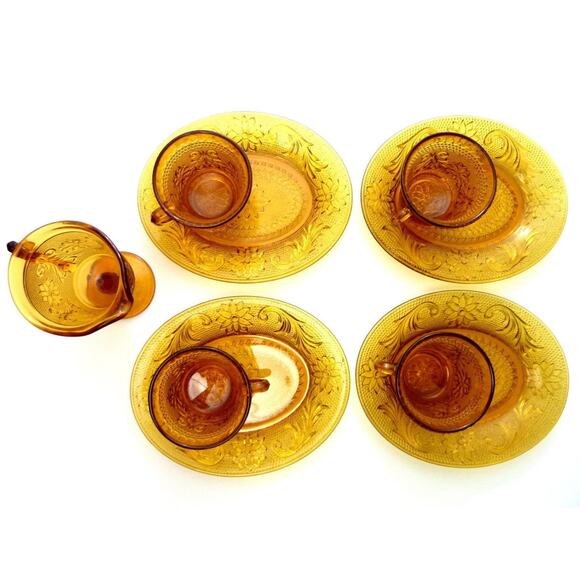 Vintage 1970s Indiana Glass Amber Hobnail Deviled Egg Dish Easter Hostess Tray - Picture 1 of 5